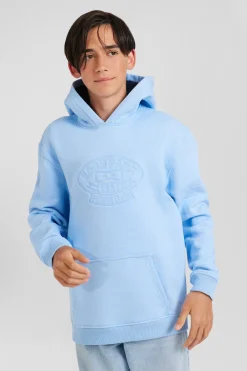 Sweatshirt à capuche en coton mélangé ciel brodé coupe Oversized