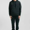 Sweatshirt à capuche en coton mélangé vert coupe Relaxed