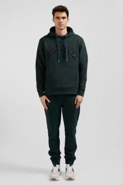 Sweatshirt à capuche en coton mélangé vert coupe Relaxed