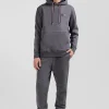 Sweatshirt à capuche en coton gris coupe Relaxed