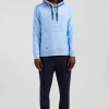 Sweatshirt à capuche en coton mélangé ciel broderie matelassée coupe Relaxed