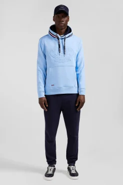 Sweatshirt à capuche en coton mélangé ciel broderie matelassée coupe Relaxed