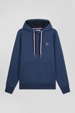 Sweatshirt à capuche en coton bleu marine coupe Relaxed