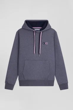Sweatshirt à capuche en coton gris coupe Relaxed