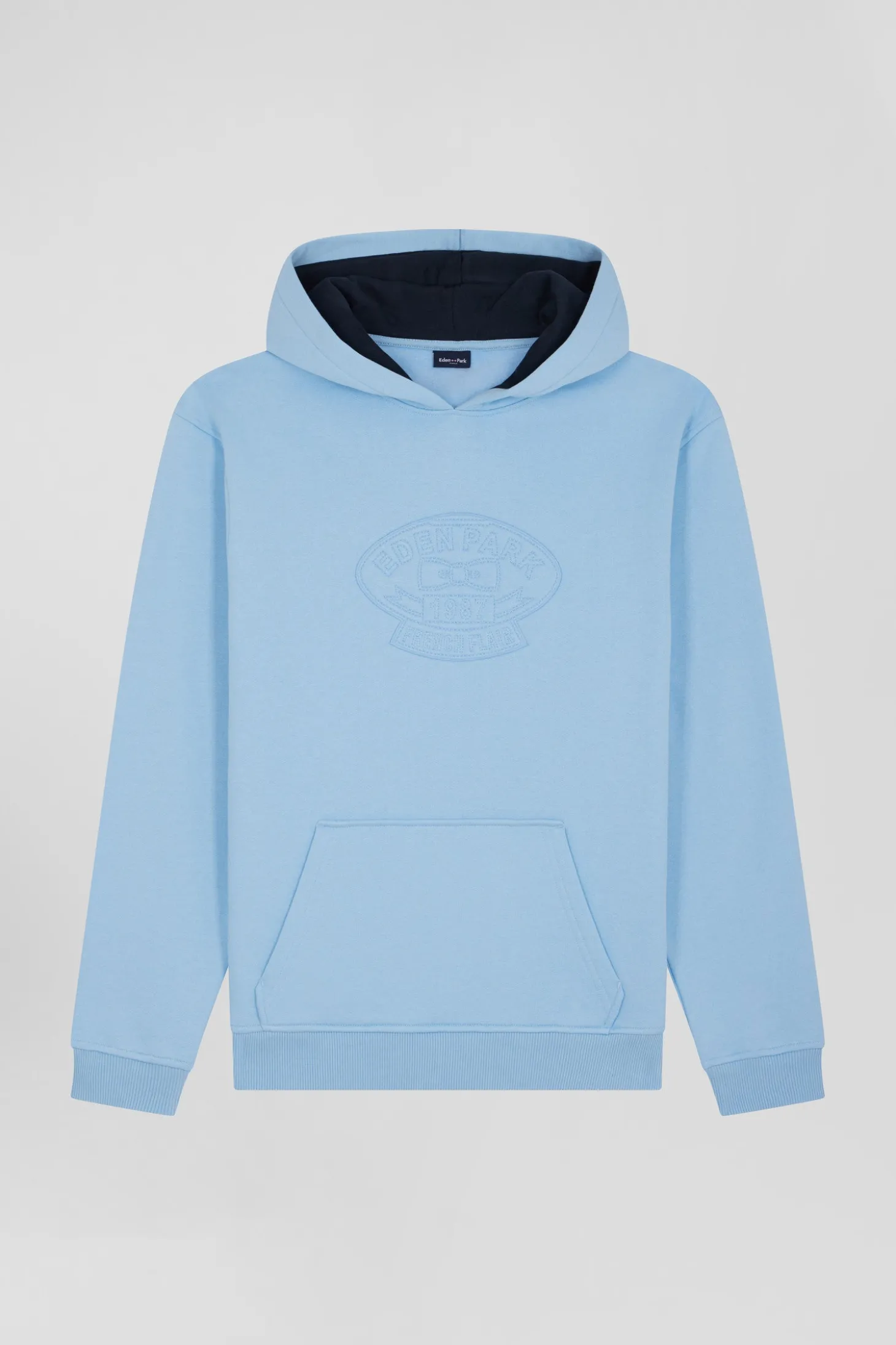 Sweatshirt à capuche en coton mélangé ciel brodé coupe Oversized