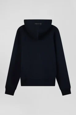 Sweatshirt à capuche en coton mélangé bleu marine coupe Relaxed