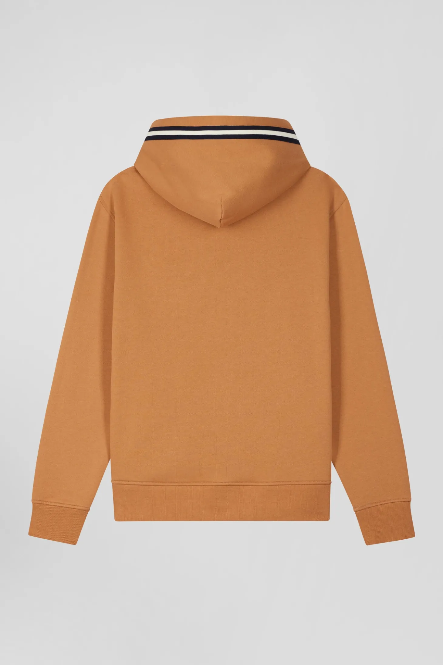 Sweatshirt à capuche en coton mélangé camel broderie matelassée coupe Relaxed