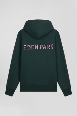 Sweatshirt à capuche en coton vert coupe Relaxed