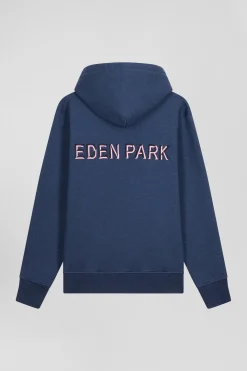 Sweatshirt à capuche en coton bleu marine coupe Relaxed
