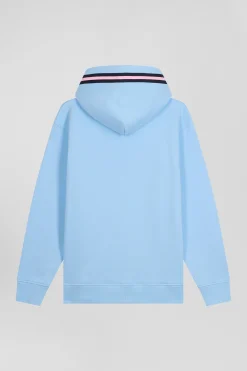 Sweatshirt à capuche en coton mélangé ciel broderie matelassée coupe Relaxed