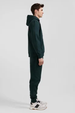 Sweatshirt à capuche en coton vert coupe Relaxed