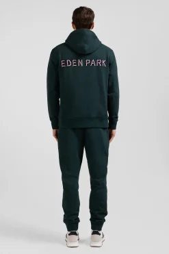 Sweatshirt à capuche en coton vert coupe Relaxed