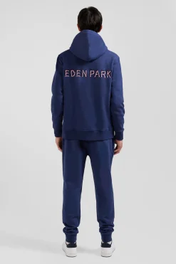 Sweatshirt à capuche en coton bleu marine coupe Relaxed