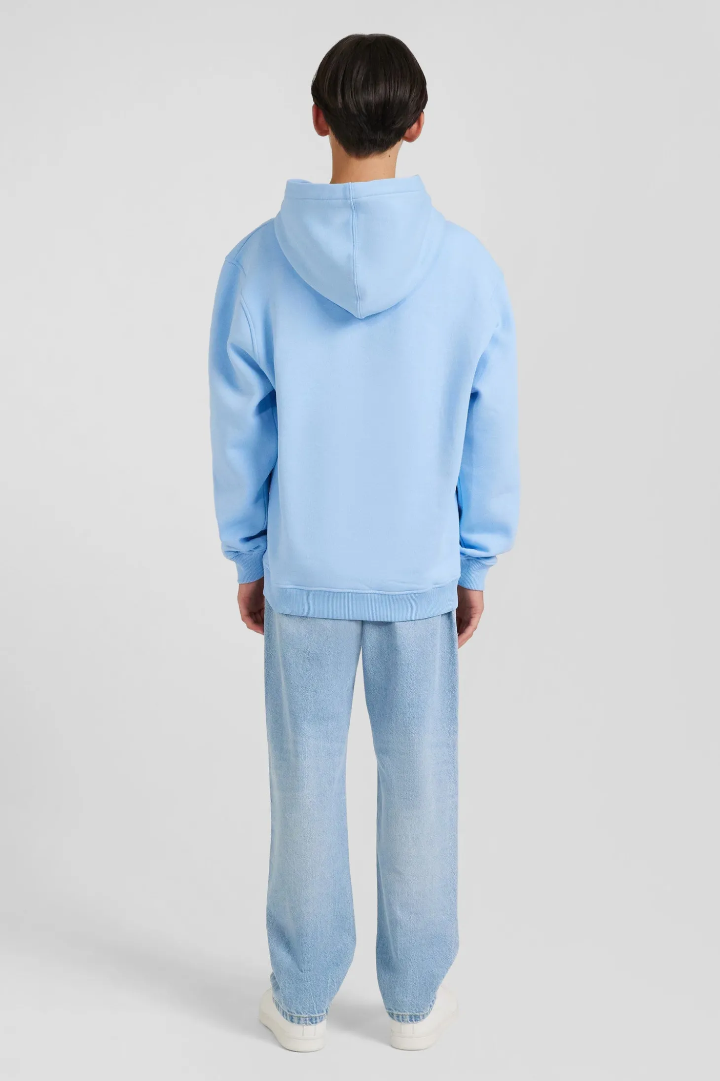 Sweatshirt à capuche en coton mélangé ciel brodé coupe Oversized