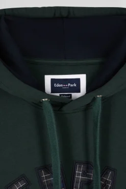 Sweatshirt à capuche en coton mélangé vert coupe Relaxed