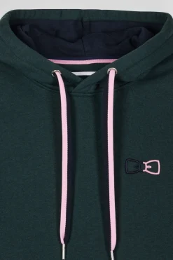 Sweatshirt à capuche en coton vert coupe Relaxed