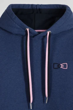 Sweatshirt à capuche en coton bleu marine coupe Relaxed