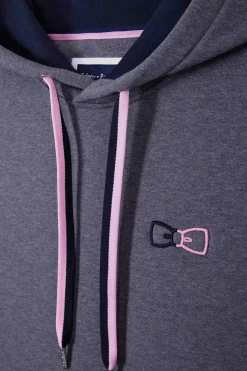 Sweatshirt à capuche en coton gris coupe Relaxed