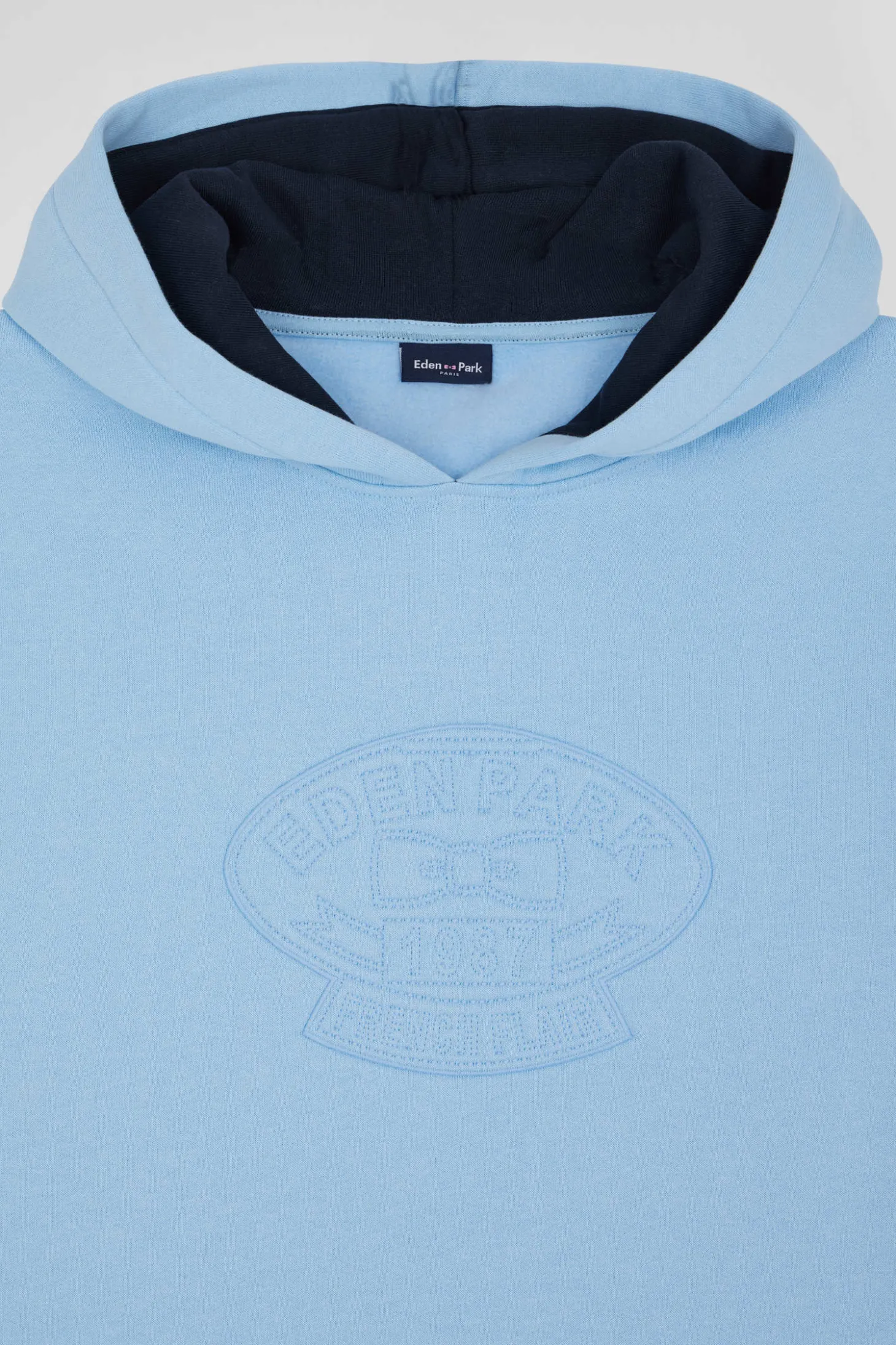Sweatshirt à capuche en coton mélangé ciel brodé coupe Oversized