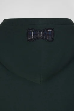 Sweatshirt à capuche en coton mélangé vert coupe Relaxed