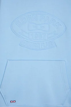 Sweatshirt à capuche en coton mélangé ciel broderie matelassée coupe Relaxed