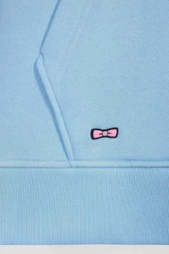 Sweatshirt à capuche en coton mélangé ciel broderie matelassée coupe Relaxed