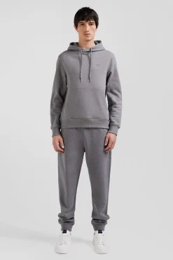 Sweatshirt à capuche en molleton coton gris coupe Regular