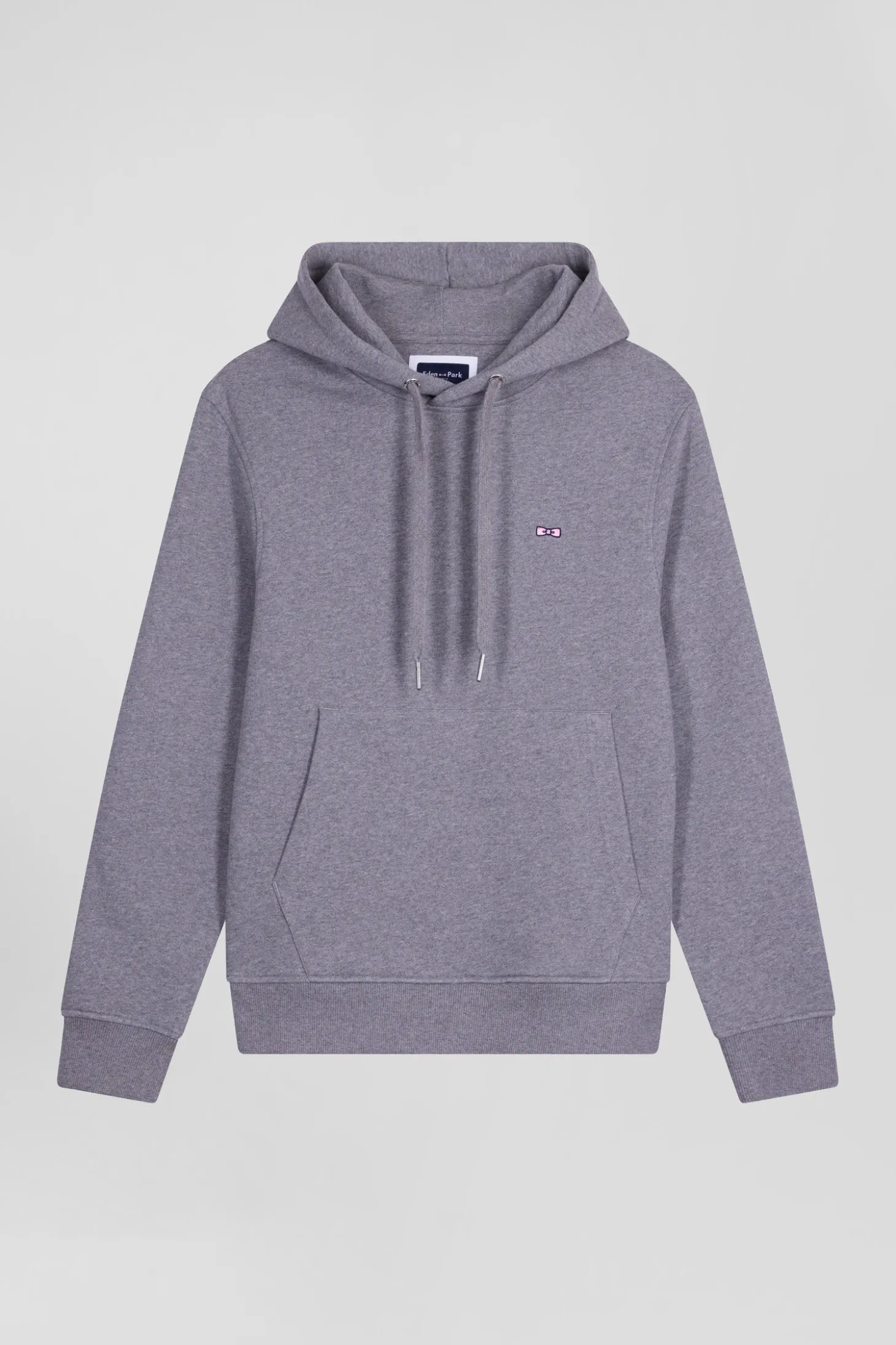 Sweatshirt à capuche en molleton coton gris coupe Regular