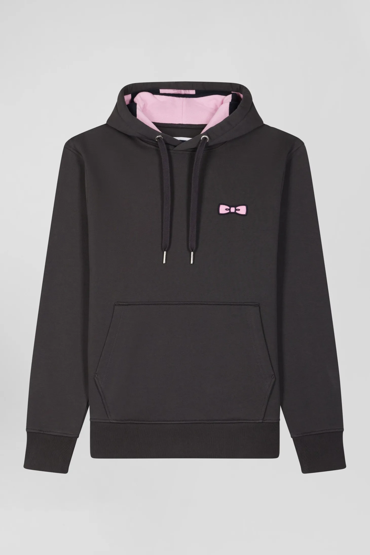 Sweatshirt à capuche en molleton marron broderie Eden Park coupe Regular