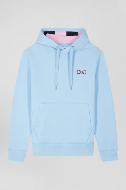 Sweatshirt à capuche en molleton ciel broderie Eden Park coupe Regular