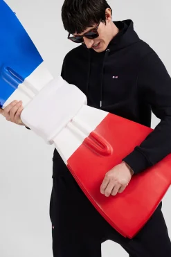 Sweatshirt à capuche en molleton coton noir coupe Regular