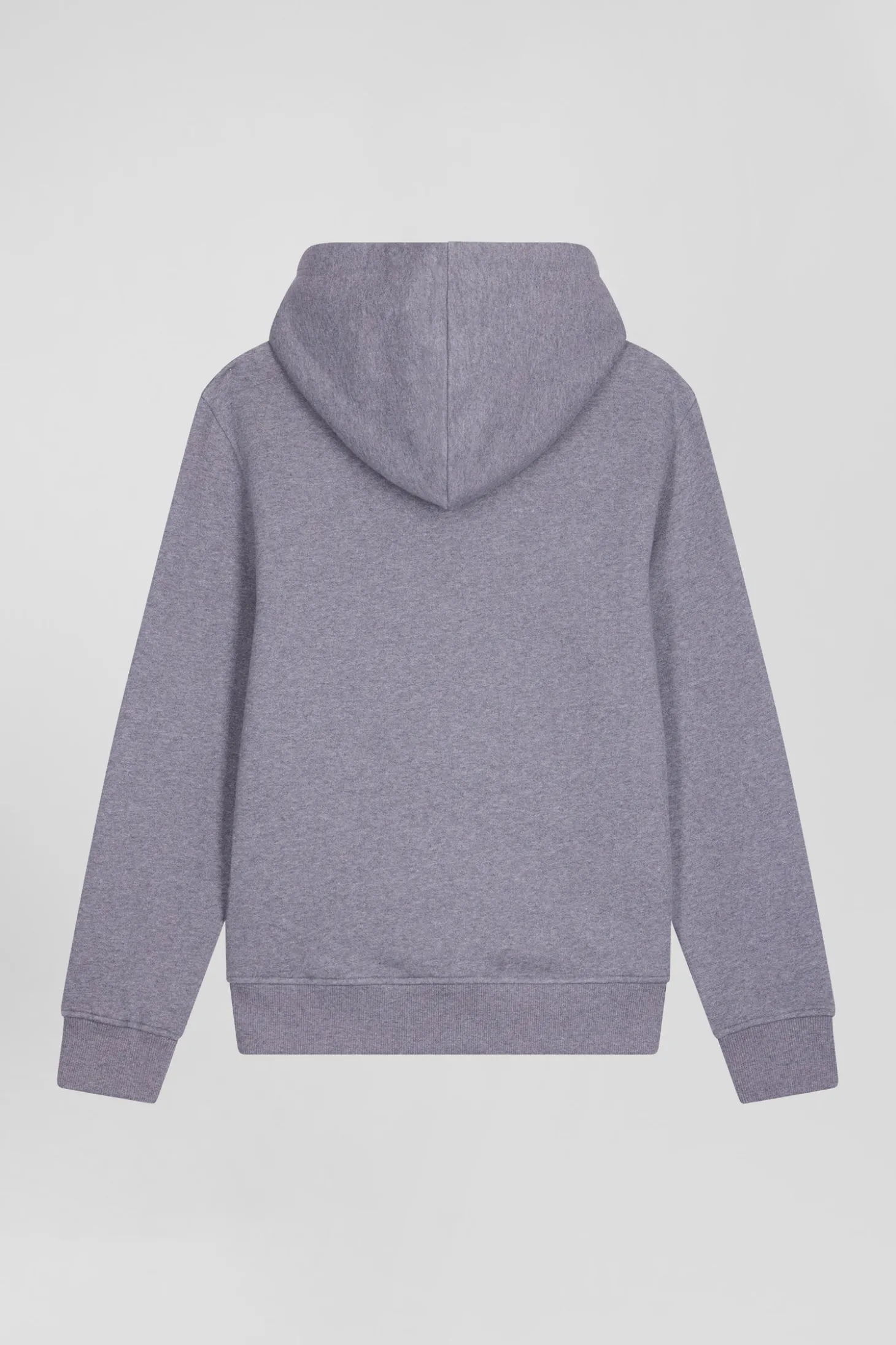 Sweatshirt à capuche en molleton coton gris coupe Regular