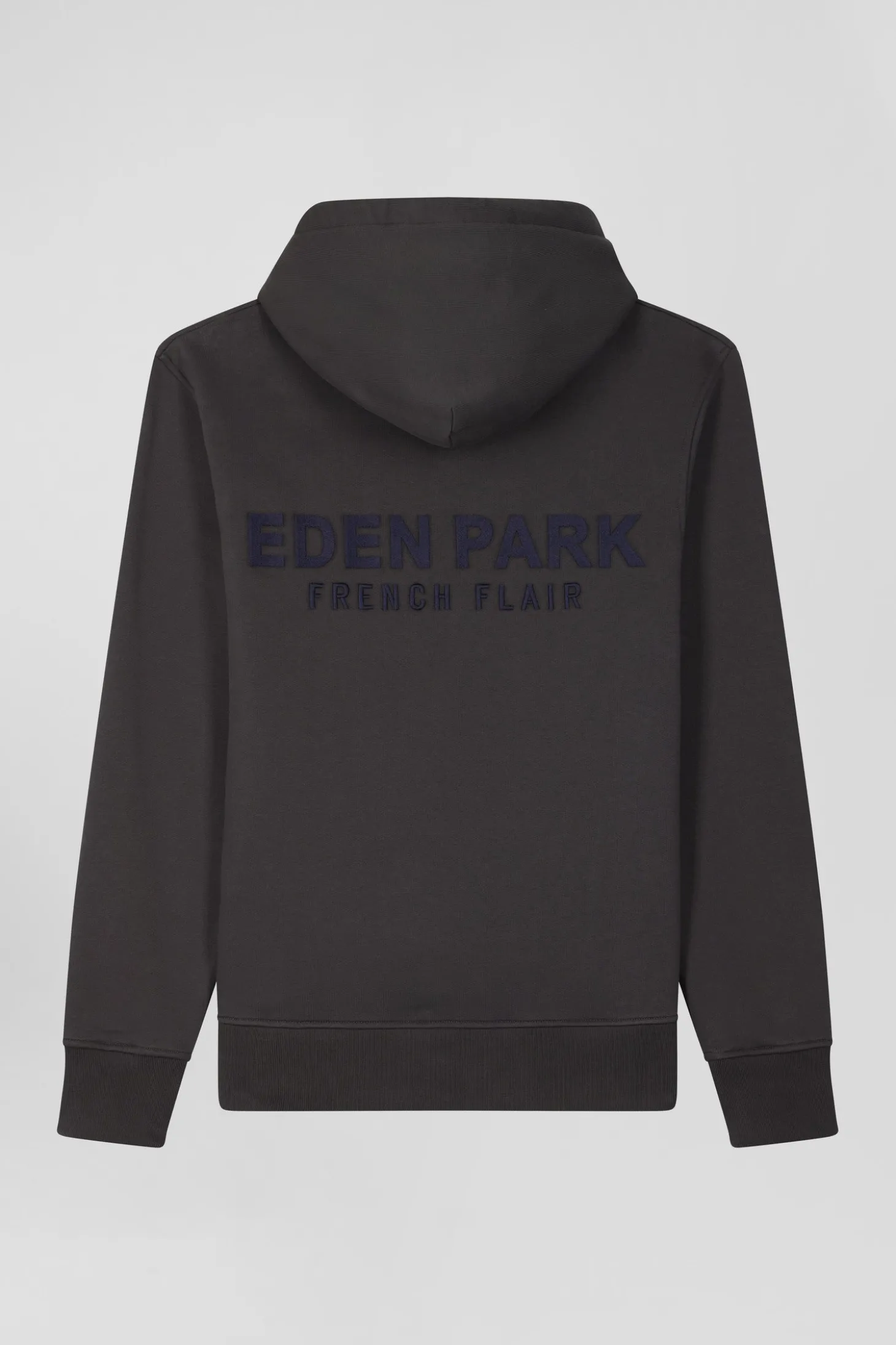 Sweatshirt à capuche en molleton marron broderie Eden Park coupe Regular