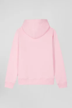 Sweatshirt à capuche en molleton coton rose coupe Regular