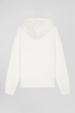Sweatshirt à capuche en molleton coton écru coupe Regular
