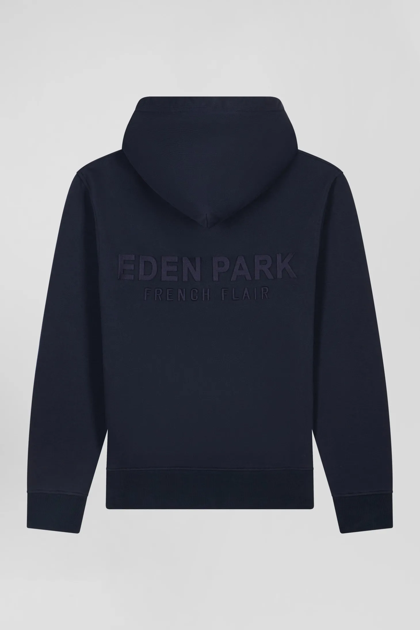 Sweatshirt à capuche en molleton bleu marine broderie Eden Park coupe Regular
