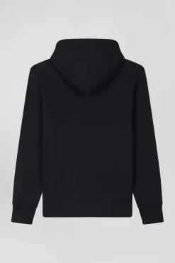 Sweatshirt à capuche en molleton coton noir coupe Regular