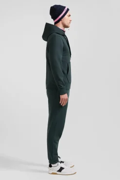 Sweatshirt à capuche en molleton vert broderie Eden Park coupe Regular