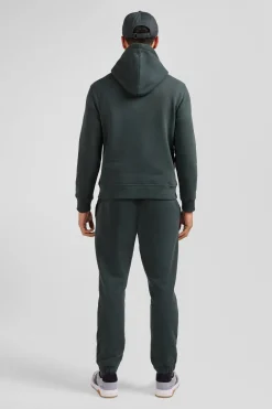 Sweatshirt à capuche en molleton coton vert coupe Regular
