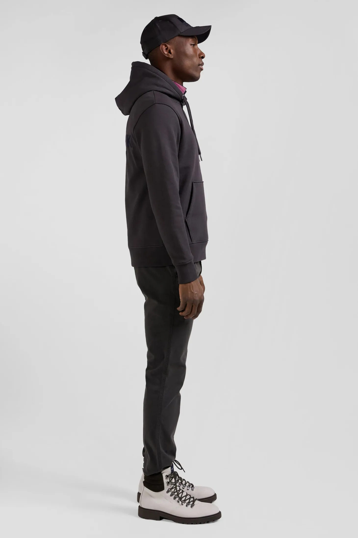 Sweatshirt à capuche en molleton marron broderie Eden Park coupe Regular