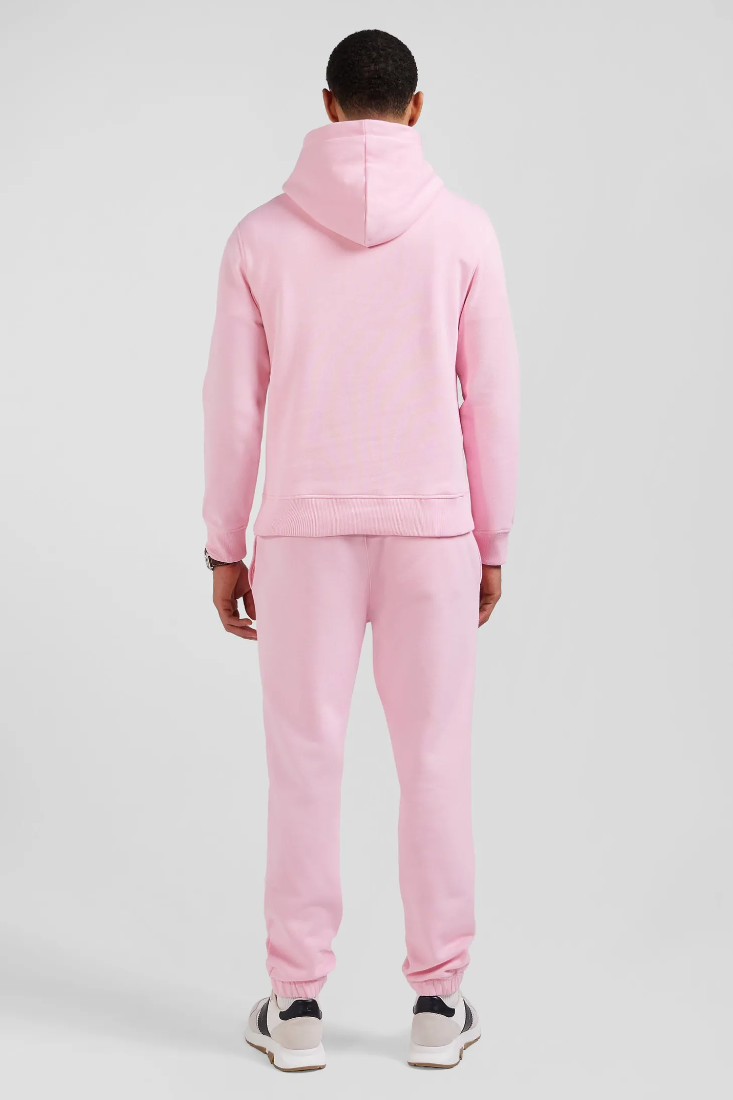 Sweatshirt à capuche en molleton coton rose coupe Regular