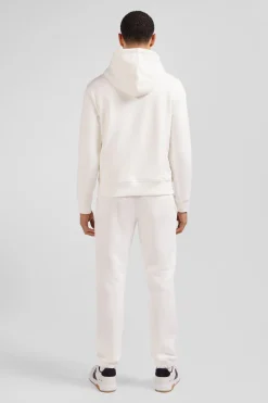 Sweatshirt à capuche en molleton coton écru coupe Regular