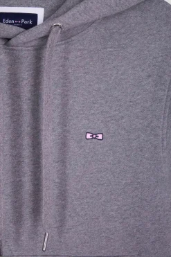 Sweatshirt à capuche en molleton coton gris coupe Regular