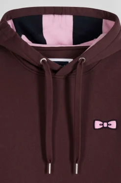 Sweatshirt à capuche en molleton bordeaux broderie Eden Park coupe Regular