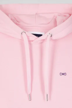 Sweatshirt à capuche en molleton coton rose coupe Regular