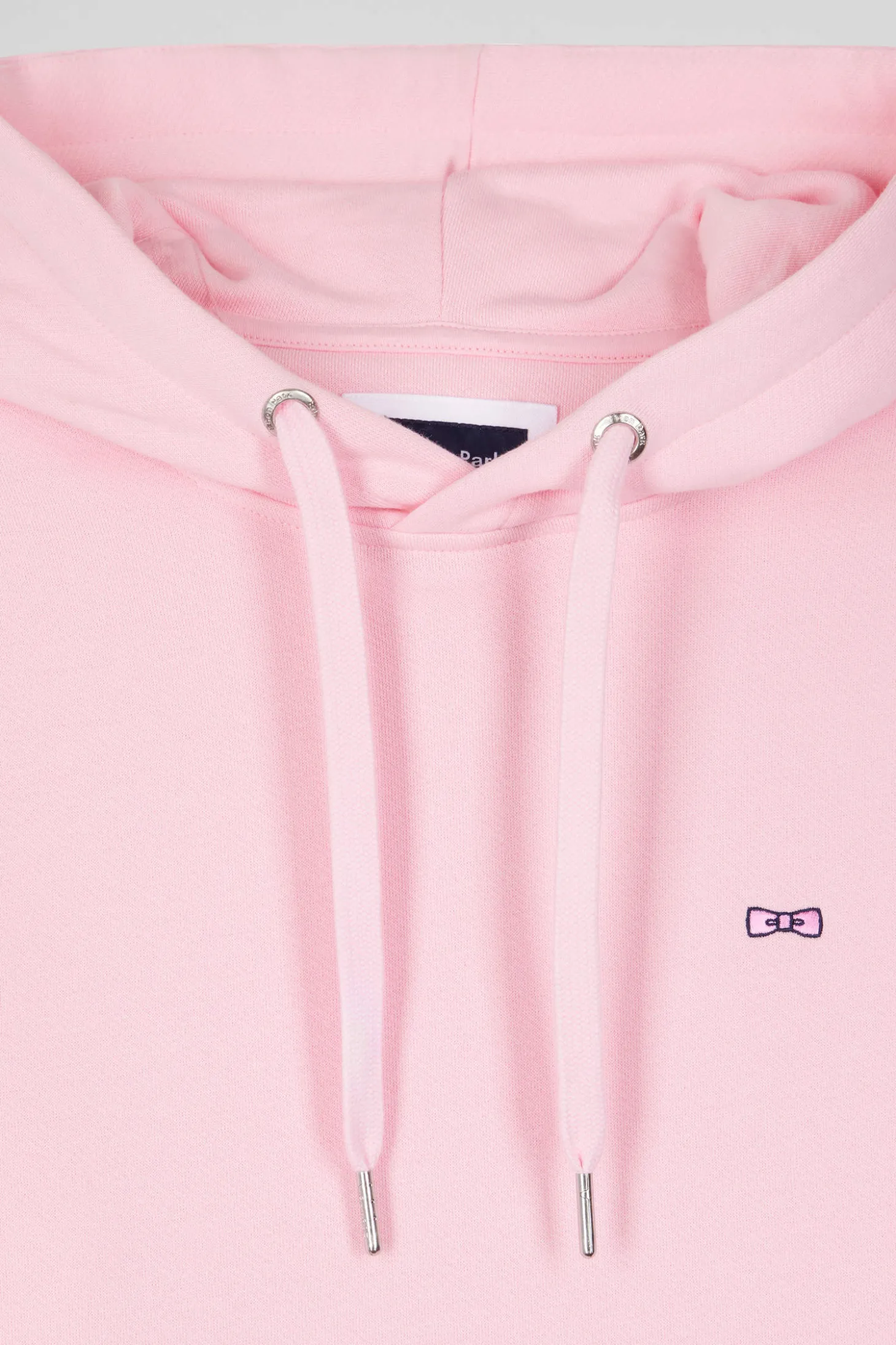 Sweatshirt à capuche en molleton coton rose coupe Regular