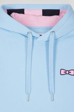 Sweatshirt à capuche en molleton ciel broderie Eden Park coupe Regular