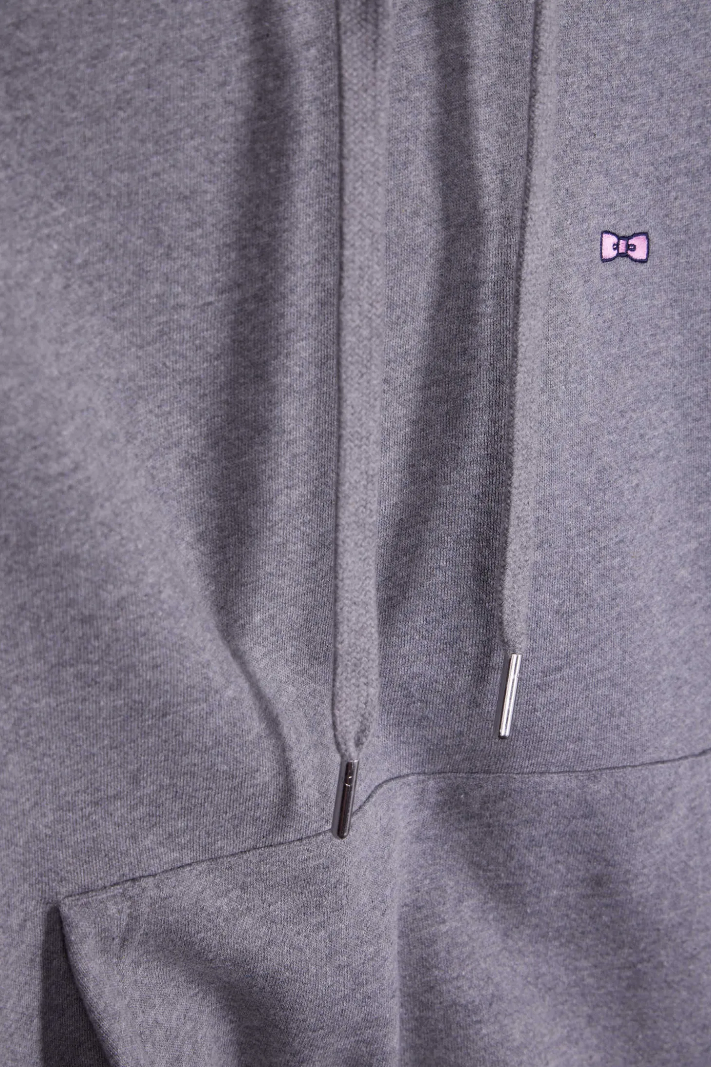 Sweatshirt à capuche en molleton coton gris coupe Regular