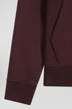 Sweatshirt à capuche en molleton bordeaux broderie Eden Park coupe Regular