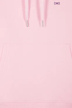 Sweatshirt à capuche en molleton coton rose coupe Regular